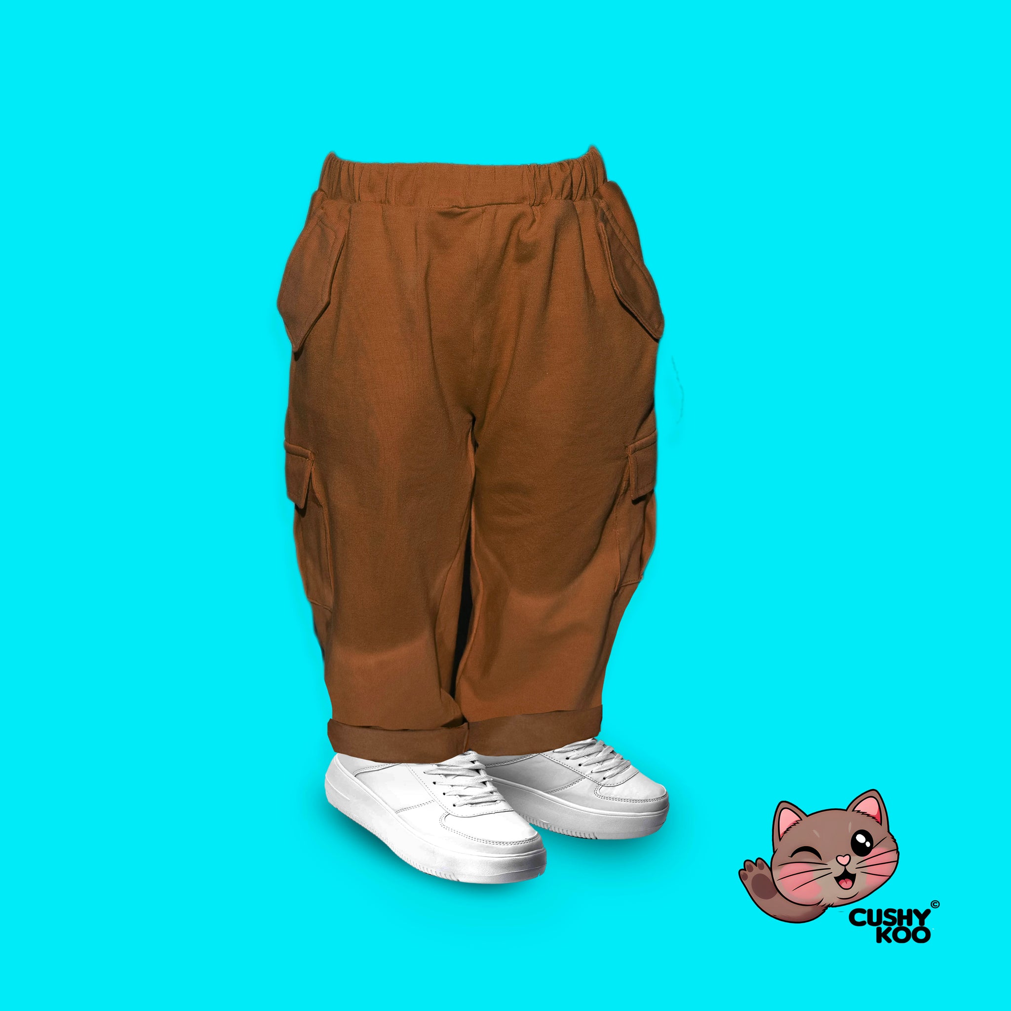 Kid's Cargo Pants - Brown