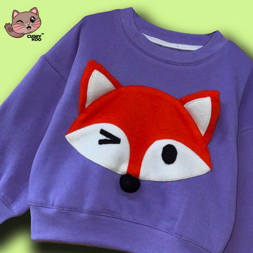 Orange Fox T-shirt  - Purple