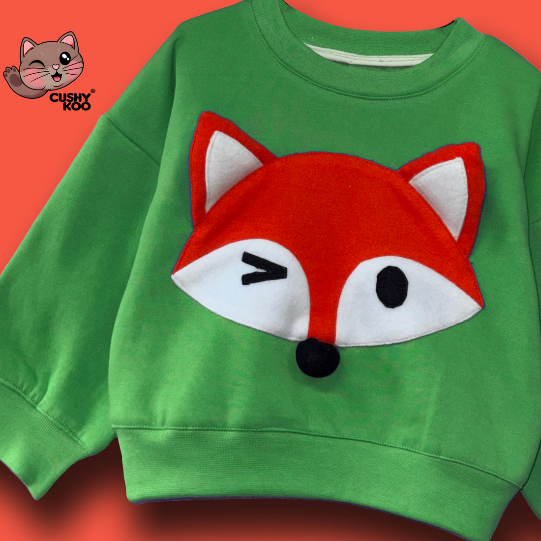 Orange Fox T-shirt  - Green