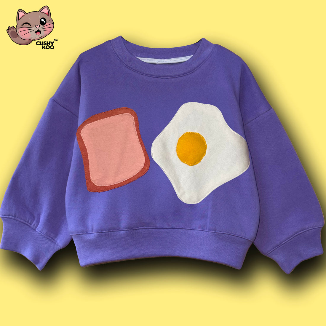 Toast and Omelette T-shirt - Purple