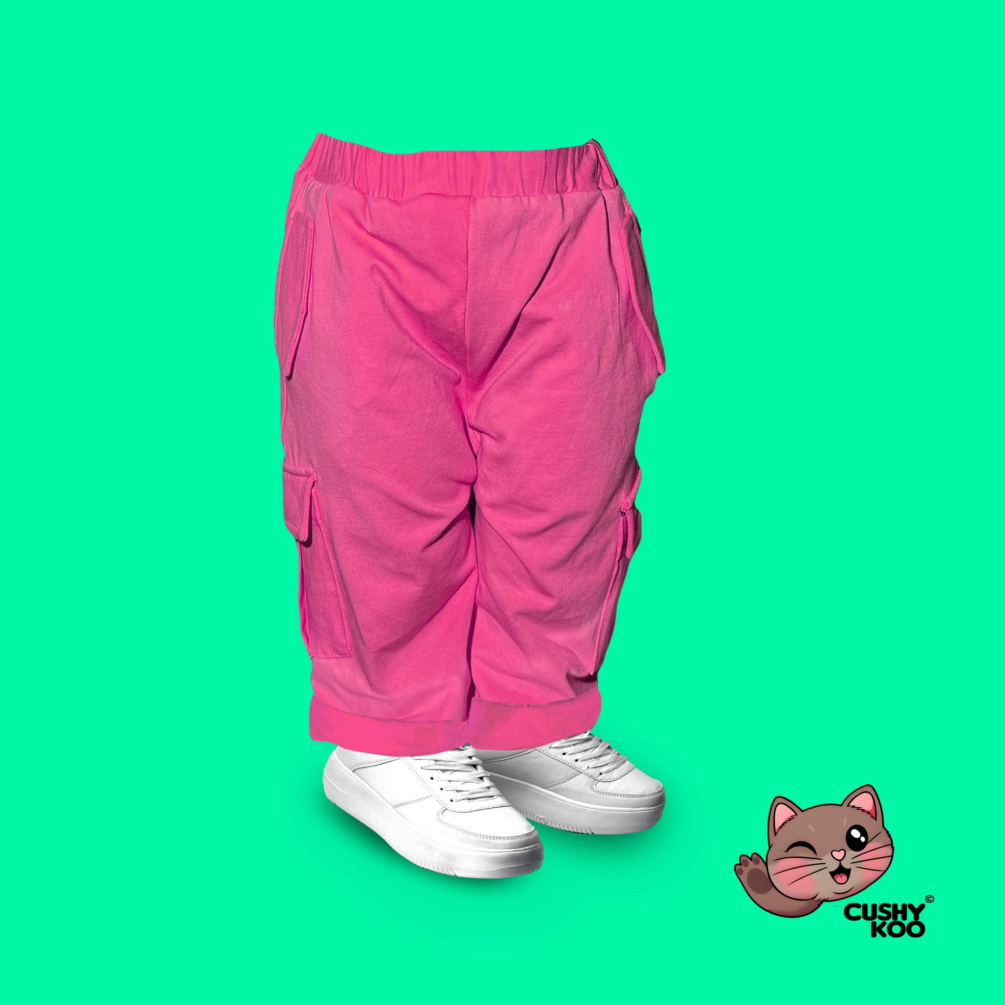 Kid's Cargo Pants - Pink