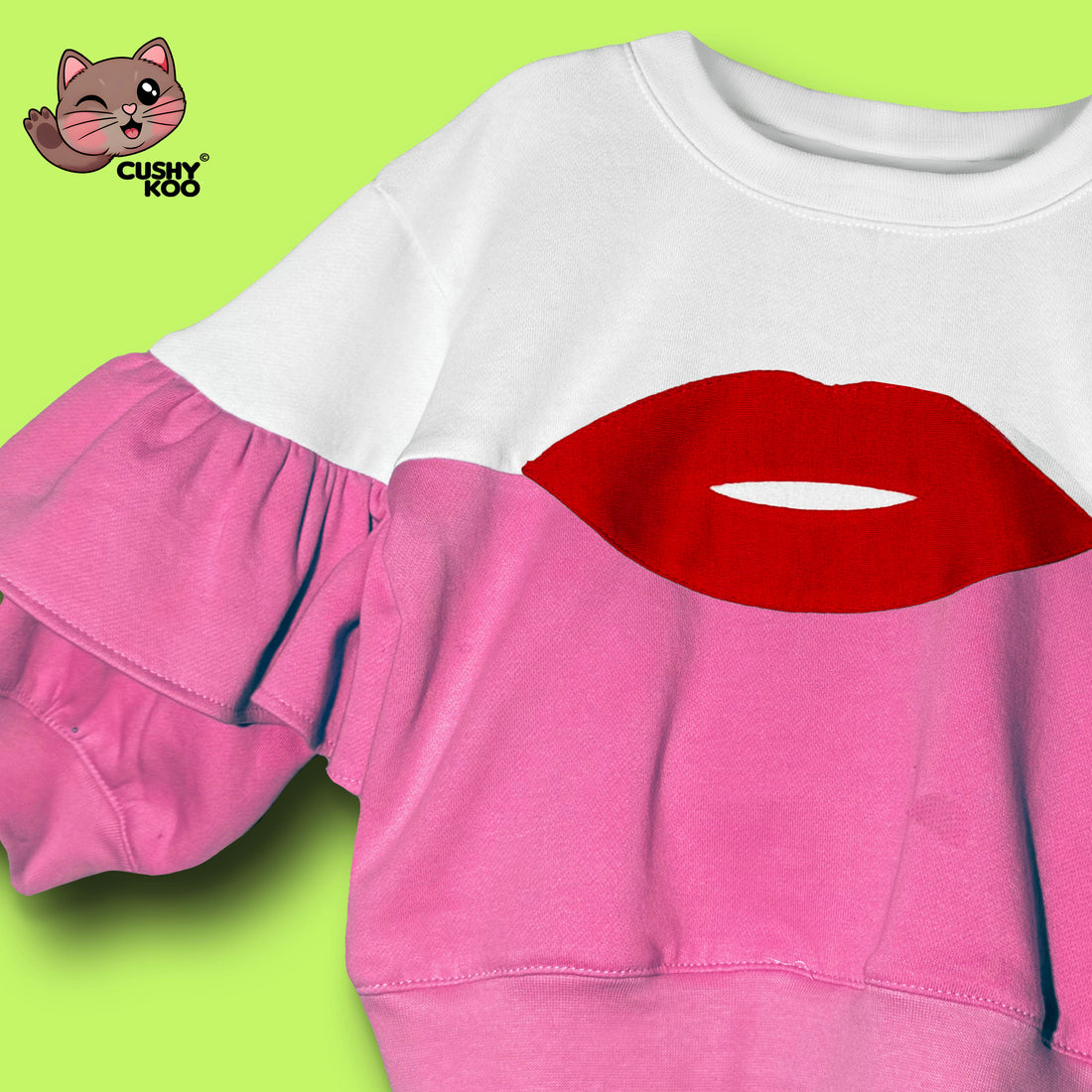 Red Lips Tshirt With Bag - Pink