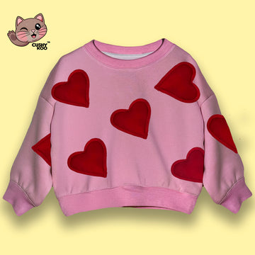 Puffy Hearts Tshirt - Pink