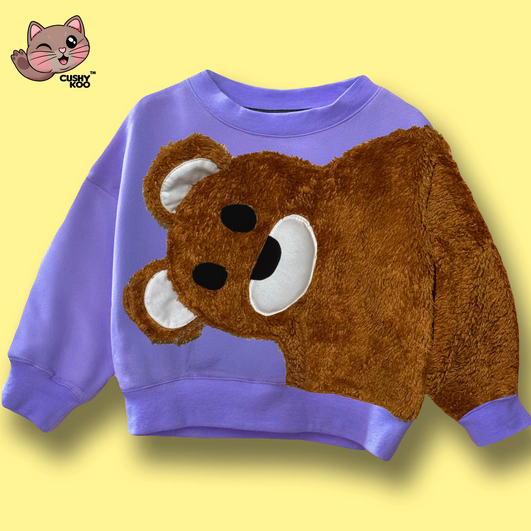 Hugging Teddy Bear Tee - Purple