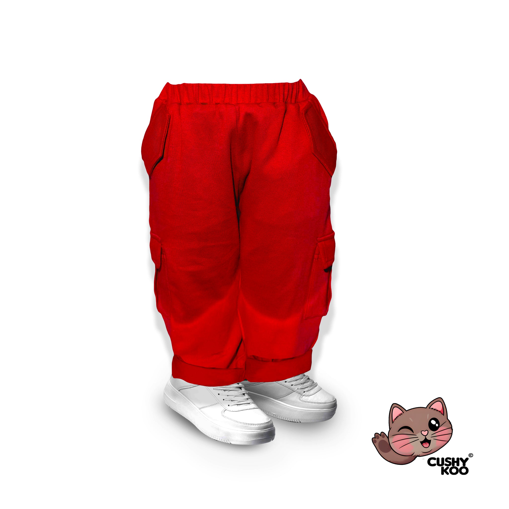 Kid's Cargo Pants - Red