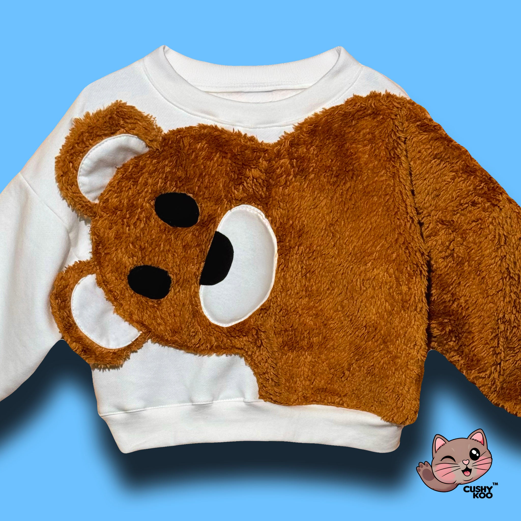 Hugging Teddy Bear Tee - White