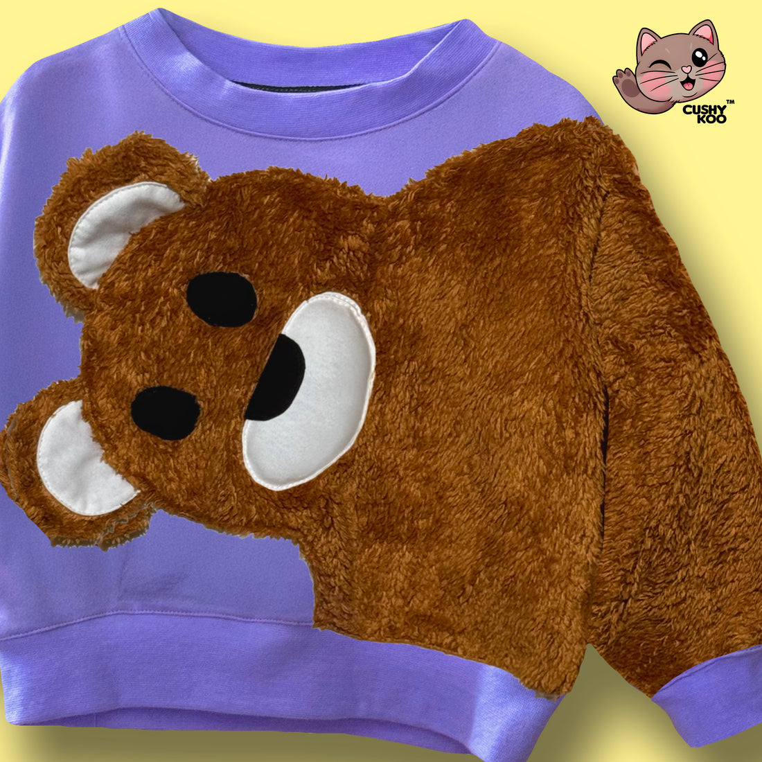 Hugging Teddy Bear Tee - Purple