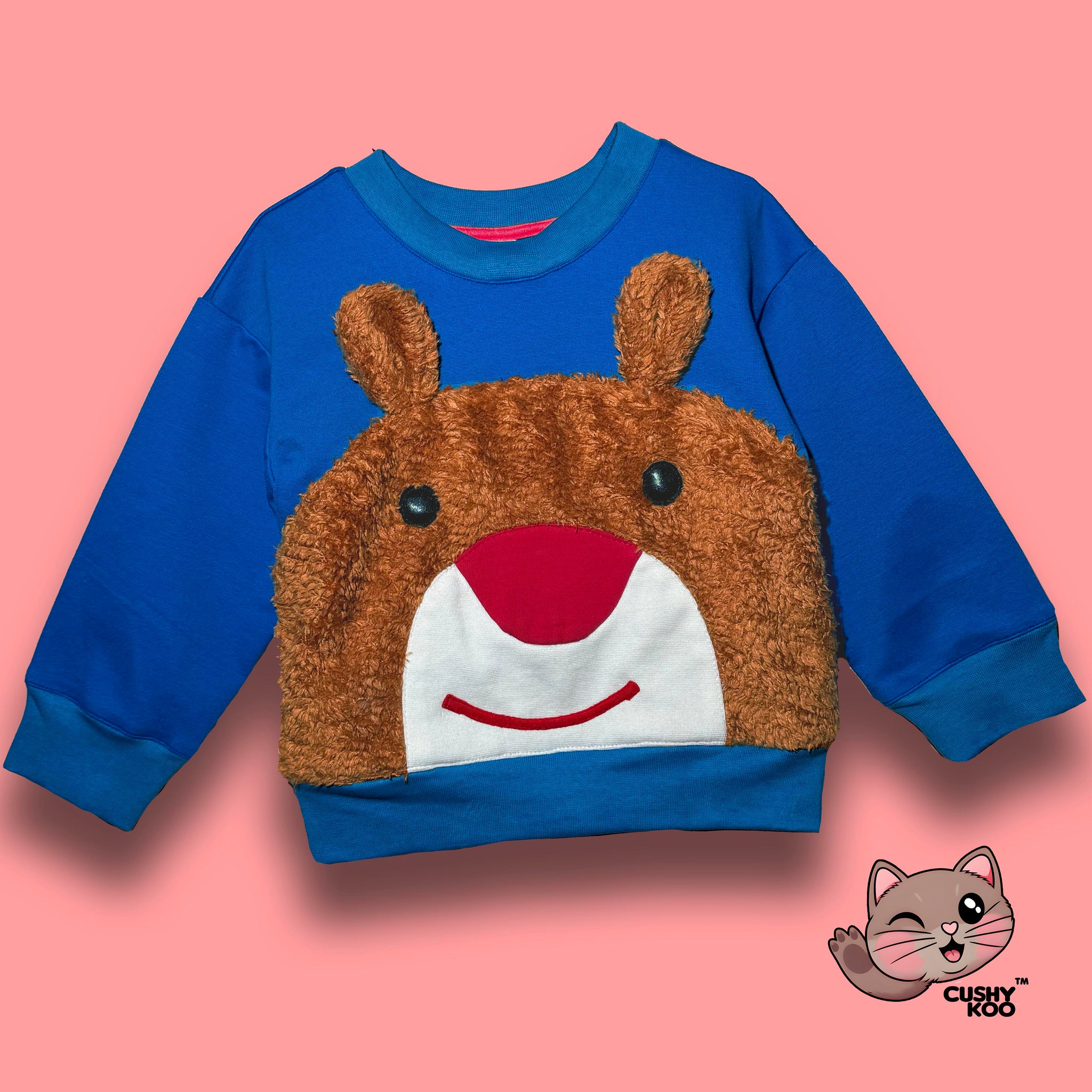 Fluffy Teddy Bear Tshirt - Blue