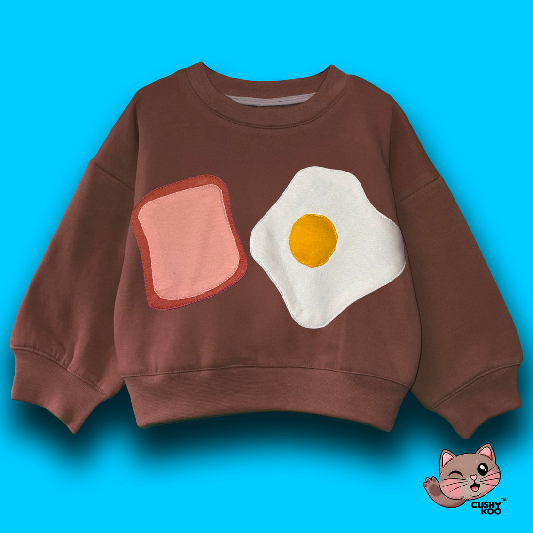 Toast and Omelette T-shirt - Brown