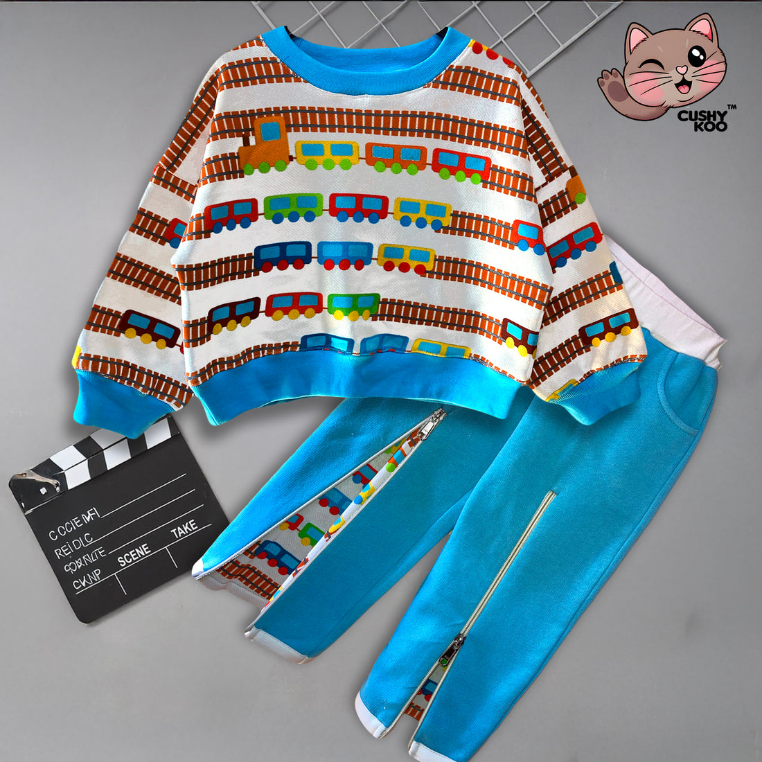 Choo-Choo Train with Zipper Pants - Kid's Set